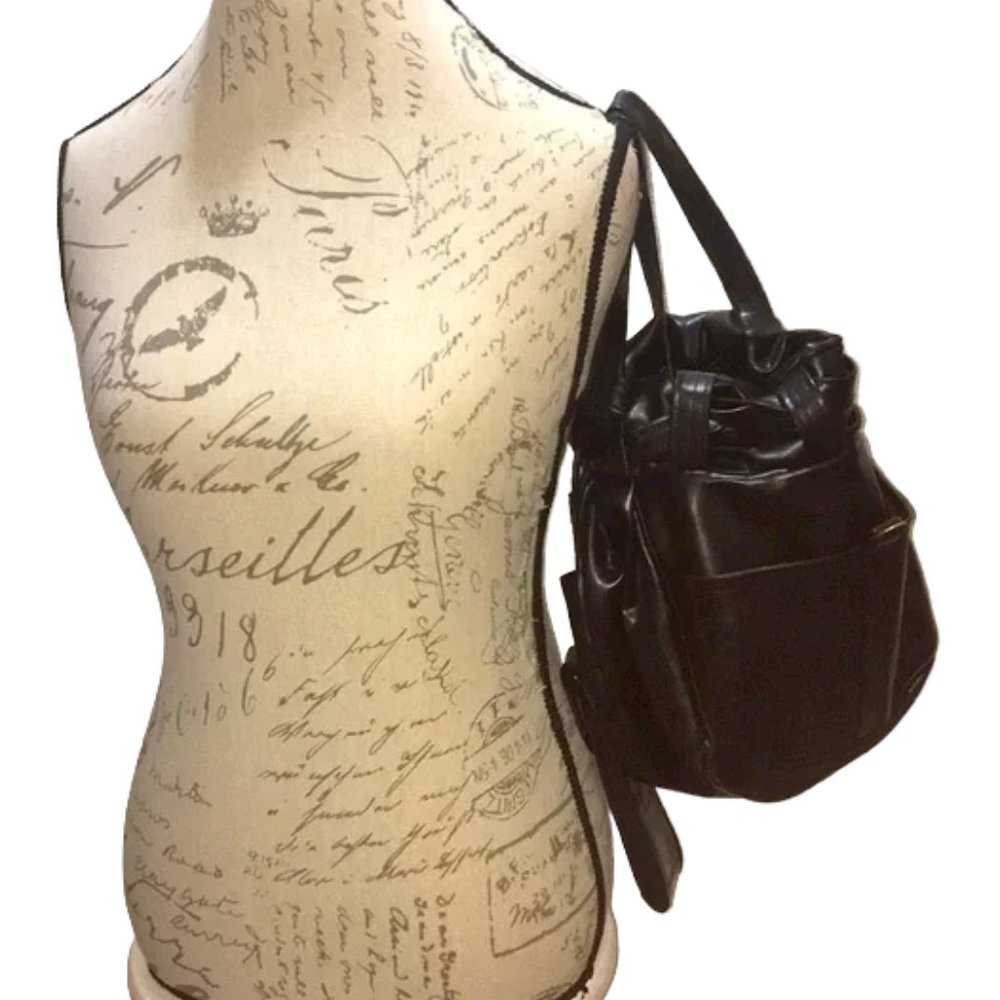 Black Drawstring Pouch Shoulder Bag - image 5